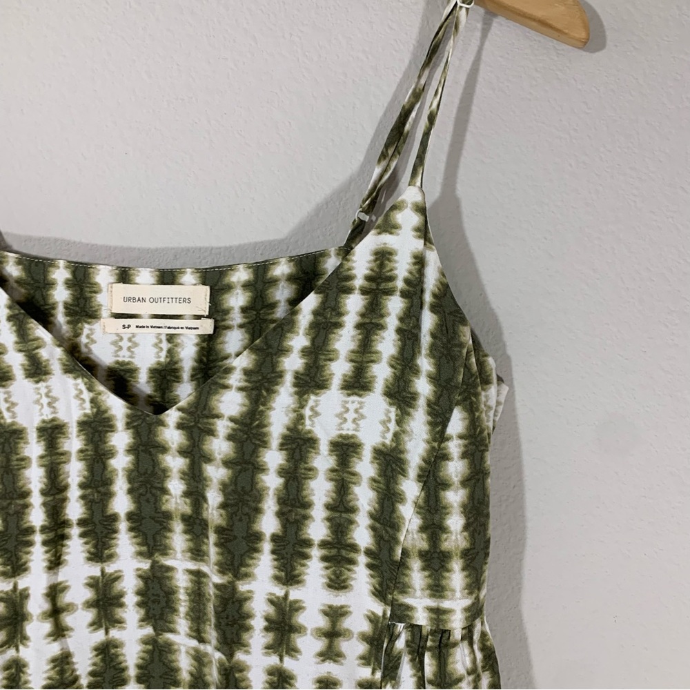{Urban Outfitters} Green/White Vertical Striped Flowy Mini Sundress • Size S - Picture 2 of 7